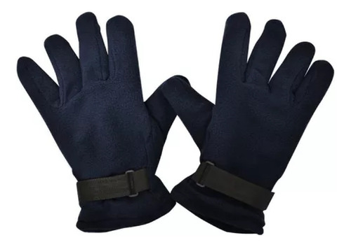 Guantes Polar Ajustable Velcro Otoño Inivierno Moto Paseo Color Gris Talle Único
