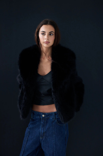Tapado De Mujer Piel Saco De Piel Oversize Abrigo Premium