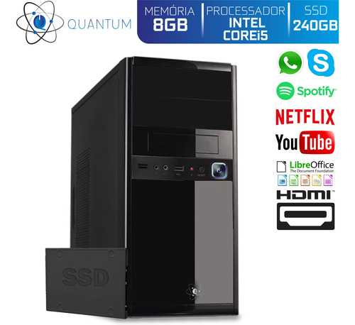 Computador Destkop Pc Cpu Intel Core I5 8gb Ssd 240gb Hdmi