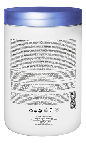 Máscara Nutritiva Alfaparf Real Rigen 1 Kg
