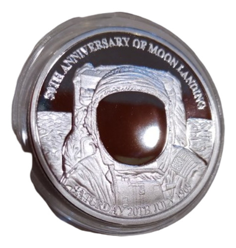 Dos Monedas Conmemorativas Aterrizaje Luna Astronauta