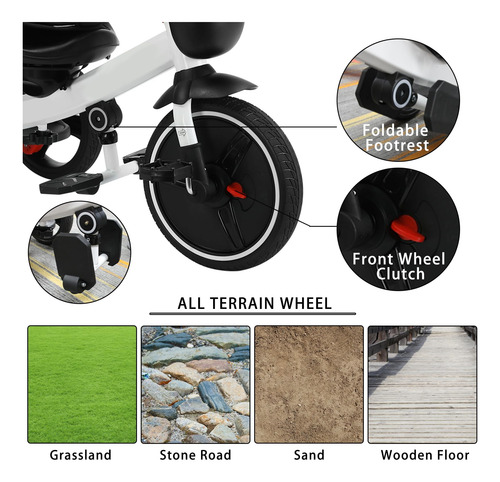 Carrinho De Bebê Tricycle Ubravoo 6 Em 1 Push Bike Com Dosse