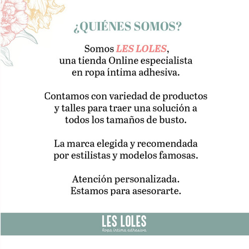 Imagen 9 de 9 de Corpiño Adhesivo Escote U Strapless + Pezoneras Les Loles