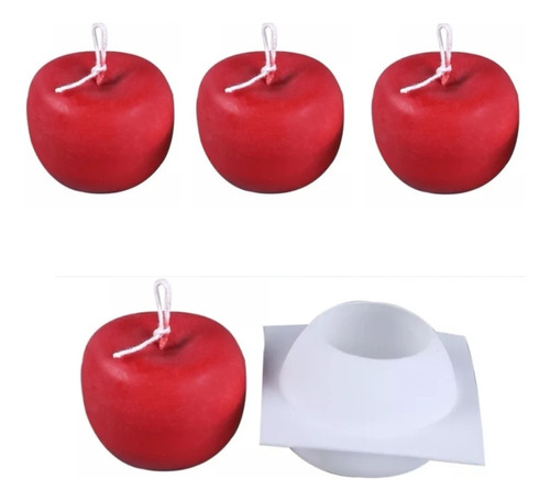 Molde De Silicona Para Vela En Forma De Manzana 