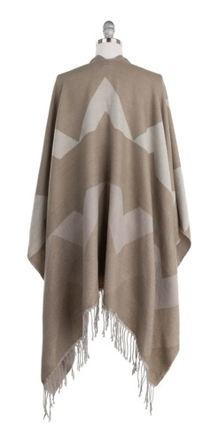 Imagen 5 de 10 de Poncho Capa Chal Largo Flecos Tejido Suave Tribal Boho Chic.
