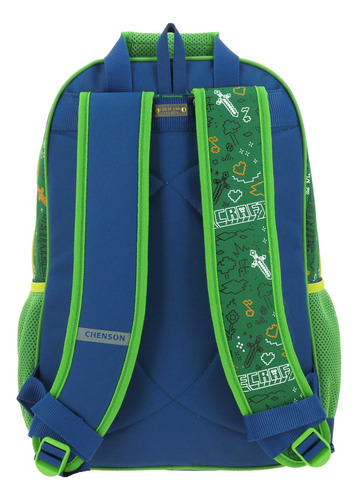 Mochila Escolar Primaria Chenson Minecraft Movie Mc66071 Verde Mc66071-g