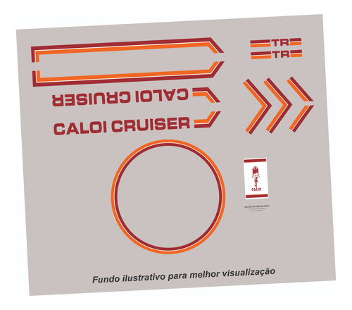 Adesivos Antiga Caloi Cruiser Tr 1985 Laranja/vermelho