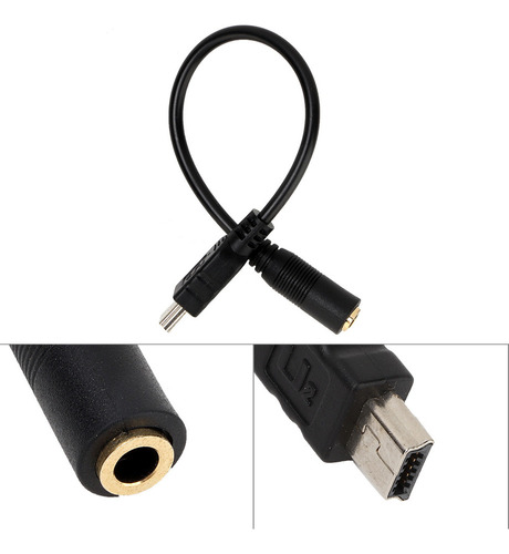 Mini Usb A 3.5 Mm Micrófono Jack Tr Audio Adapter
