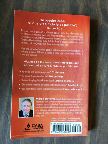 Libro ¡cree! Todo Es Posible - Marco Barrientos - Oferta | Cuotas sin interés Libro ¡cree! Todo Es Posible - Marco Barrientos - Oferta | Cuotas sin interés