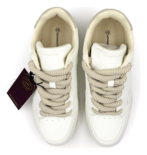 Zapatilla Hombre Blanca Beige Crema Kevingston Vestir Kandem