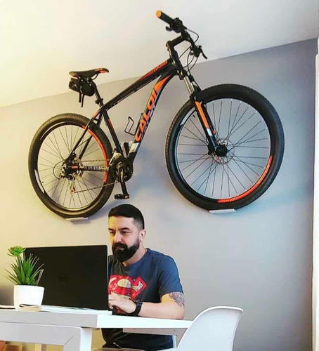 Imagem 4 de 10 de Suporte De Parede P/ Bicicleta Mod: New Decora Bike - Branco