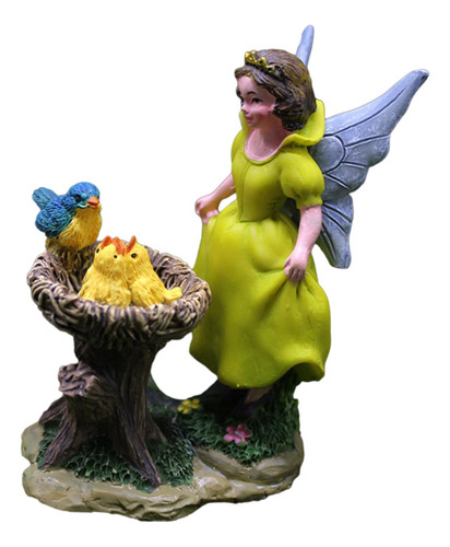 Figuras De Hadas De Jardín Y Pájaros, Decoración De