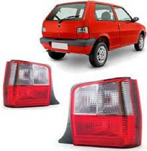 Juego Faros Opticas Luz Fiat Uno Fire Fume Claro