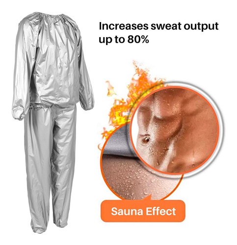 Traje De Sauna Heavy Duty Fitness Para Perder Peso, Color Pl