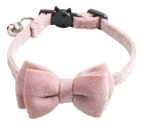 Collar De Gato Con Campana De Lazo, Collar De Gatito Rosa Co