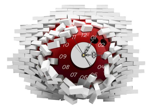 Moderno Reloj De Pared 3d Decoración Para Ladrillo Blanco