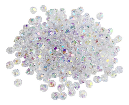 Perlas Acrílicas Facetadas De Cristal Redondo De 8 Mm