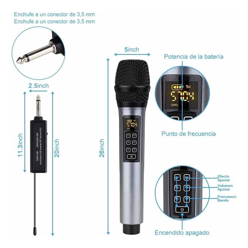 2 Piezas Universal Micrófonos Inalámbricos