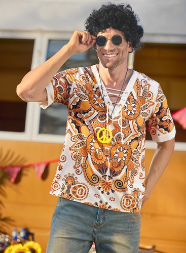 Disfraz De Hippie De Los Años 70 Para Hombre, Traje De De 4