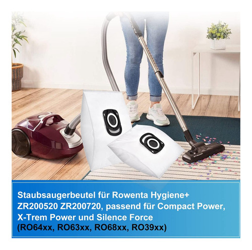 Bolsas De Aspiradora Para Rowenta Hygiene+ Zr200520 Zr200720