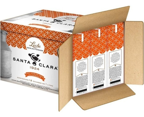 Leche Santa Clara Deslactosada Caja Con 12 Piezas De 1 Litro