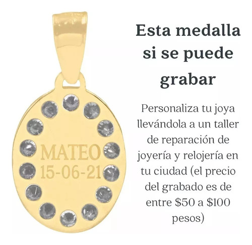 Cadena De Oro 10k Con Dije De Virgen De Guadalupe 2 Pzs.