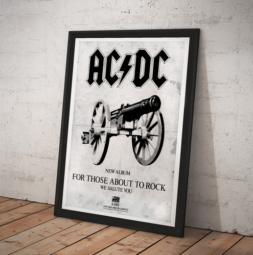 Cuadro Acdc Lamina Poster Promo For Those About Rock Retro
