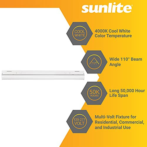 Luminaria Lineal De Tira Led De 3 Pies, 20 Vatios, 120-...