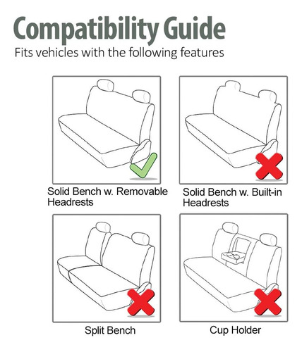 Funda De Asiento De Coche Fh Group Para Asiento Trasero D...