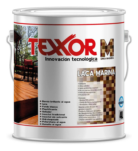 Laca Marina Para Madera Con Uretano 4lts Ext./int. - Texxor