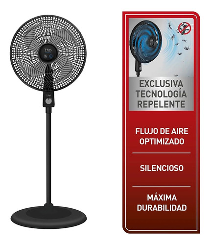Ventilador Piso Pie Pedestal T-fal 4 Asp Silencioso Ve3171x0