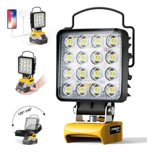 Luz De Trabajo Led Inalámbrica Para Batería Dewalt 20v Max,