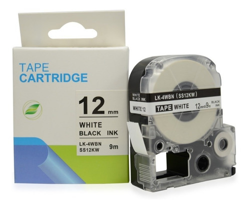 Fita Compativel Lc-4wbn4 Rotulador Epson Branca 12mm Lw300