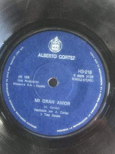 Vinilo Single Alberto Cortez Mi Gran Amor
