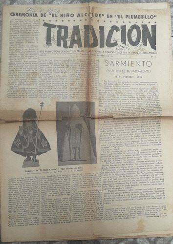 Diario Revista Año 1956 * Tradicion * Raro N° 14 Plumerillo