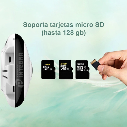 Imagen 7 de 10 de Camara Wifi P2p Ip Techo Ojo De Pez 4 Mic Parlante 360°