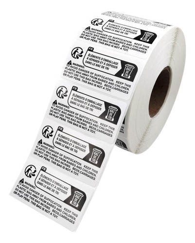 Etiquetas De Advertencia De Asfixia Suministros De 6x3 Cm