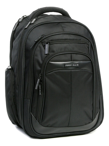 Perry Ellis M140 Business Laptop Mochila, Negro, Talla Única