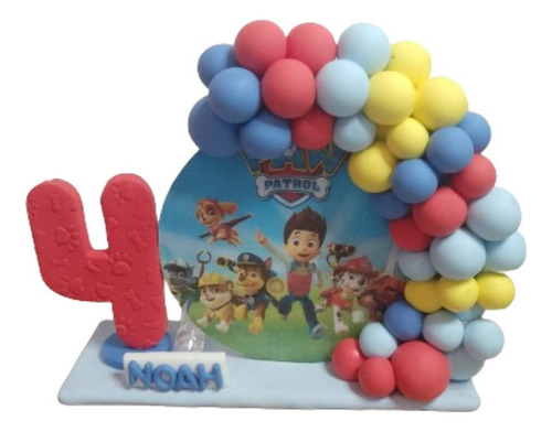 Vela Adorno De Torta En Porcelana Con Luces Paw Patrol