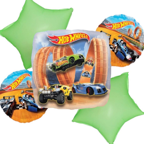 Set 5 Globos Hot Wheels Decoración Fiesta Infantil