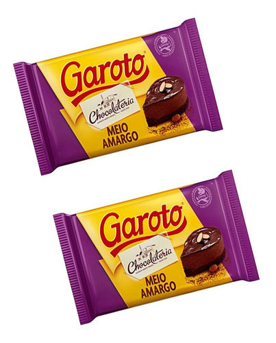 Kit C/2 Barras De Chocolate Meio Amargo  2.1 Kg Atacado