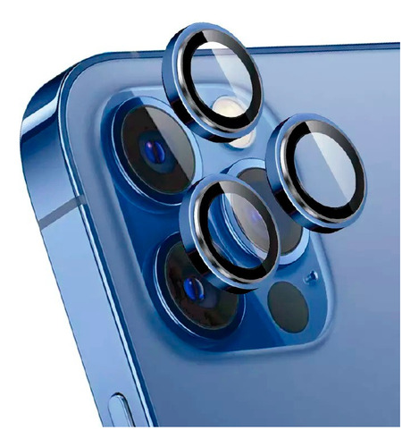 Protector De Cámara Color Azul Para iPhone Varios Modelos