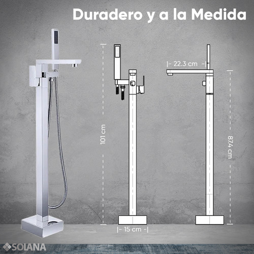 Solana Kit Tina De Baño Blanca Rectangular De Acrílico Slim 170x80x60 Cm + Grifo Independiente Monomando Silver / Kit De Lujo Completo Blanco/silver Para Cuarto De Baño