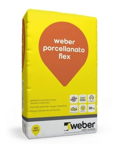 Pegamento Cerámicas Porcellanato Flex Weber 30 K Int Ext Adt