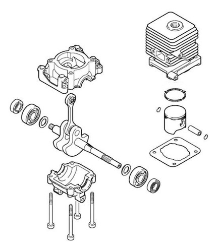 Block Cigueñal Y Cilindro Completo Stihl Fs 55 Y 38 Original