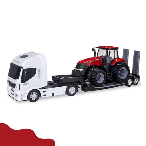 Imagem 5 de 10 de Kit Brinquedo Caminhão Iveco Plataforma + Trator Case