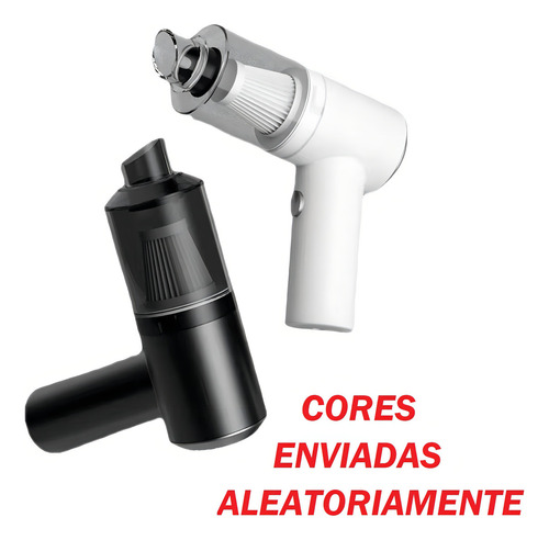 Aspirador De Pó C/ Bico E Escova Portátil Usb Limpeza Potent Cor Preto/branco 127/220V