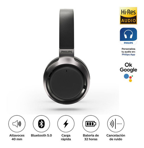Audífonos Con Cancelación De Ruido Philips Fidelio L3 Hi-res Color Negro