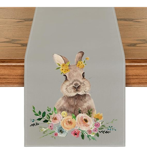 Mantel De Mesa Con Diseño De Conejo De Pascua De Primavera,