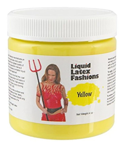 Pintura Corporal De Látex Líquida Sin Amoníaco 4 Oz Amarillo